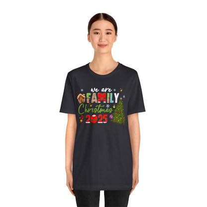 We Are Family Christmas Shirt – Matching Holiday Tee with Christmas Tree Lights
