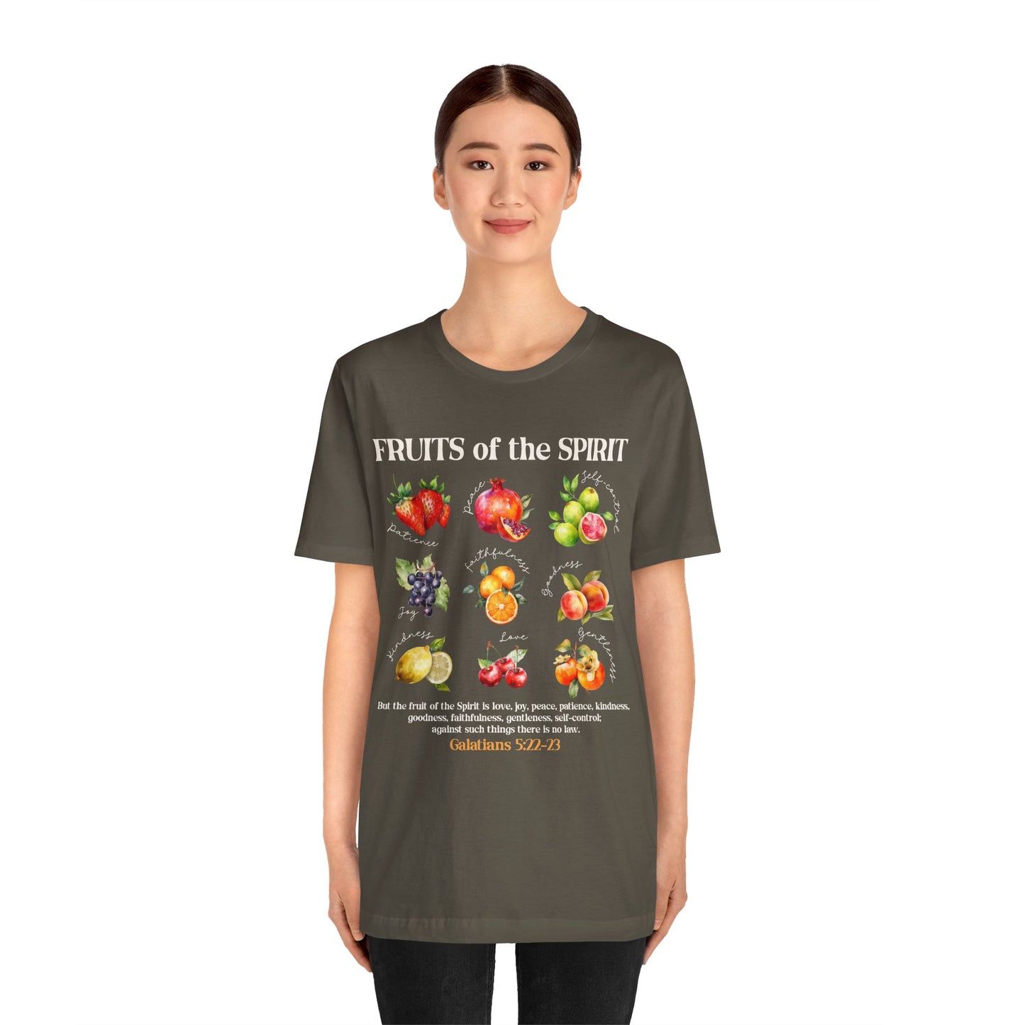 Fruits of the Spirit Shirt – Galatians 5:22-23 Christian Bible Verse Tee