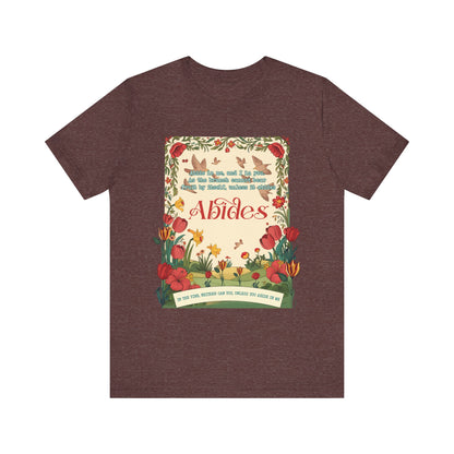 Abide in Me Shirt – Christian John 15:4 Bible Verse Floral Faith Graphic Tee