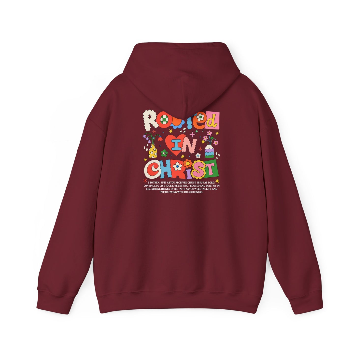 Rooted in Christ Hoodie – Floral Wildflowers Grow in Grace Christian Pullover