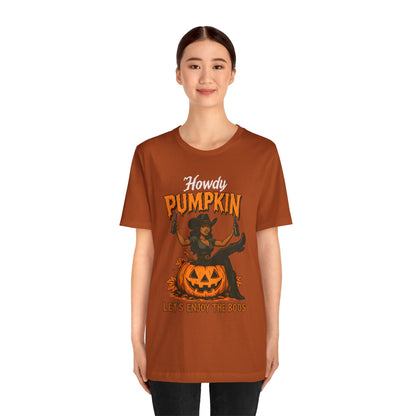 Howdy Pumpkin Shirt – Funny Black Cowgirl Western Halloween Tee
