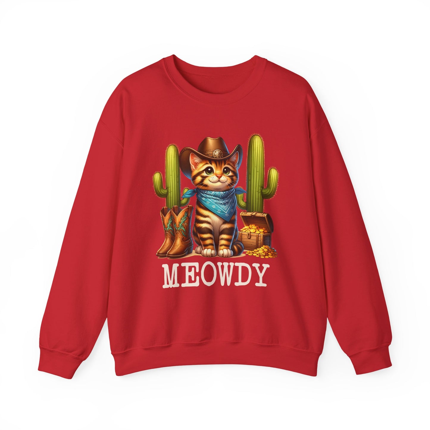 Meowdy Cowboy Cat Sweatshirt – Western Howdy Southern Country Cactus Pullover