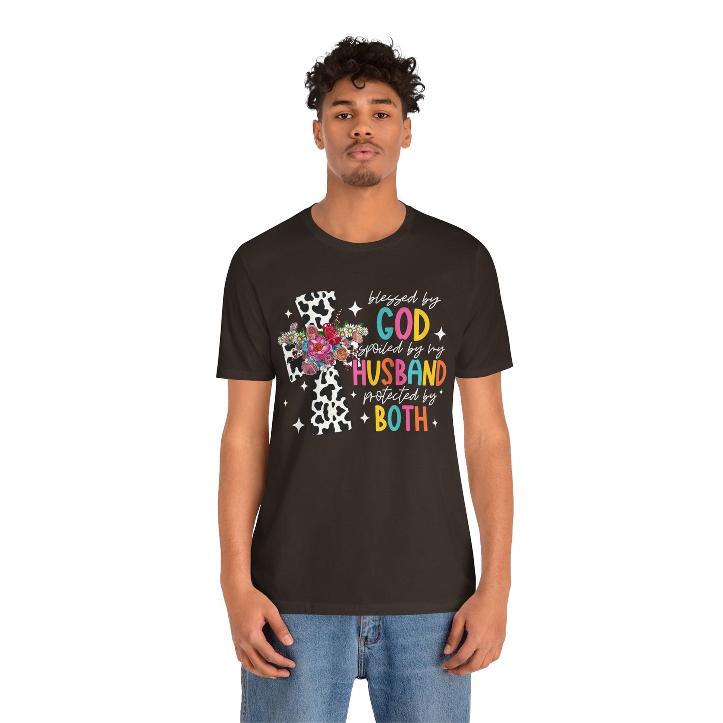 Blessed and Protected Shirt – Christian Floral Cross Leopard Print Bold Faith Tee