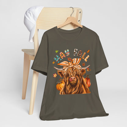 Hay Fall Highland Cow Shirt – Thankful Heifer Cute Farm Girl Thanksgiving Tee