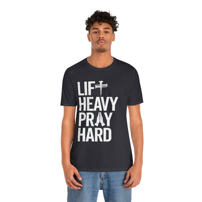Lift Heavy Pray Hard Cross Nails Trendy Christ Gym Vintage T-Shirt