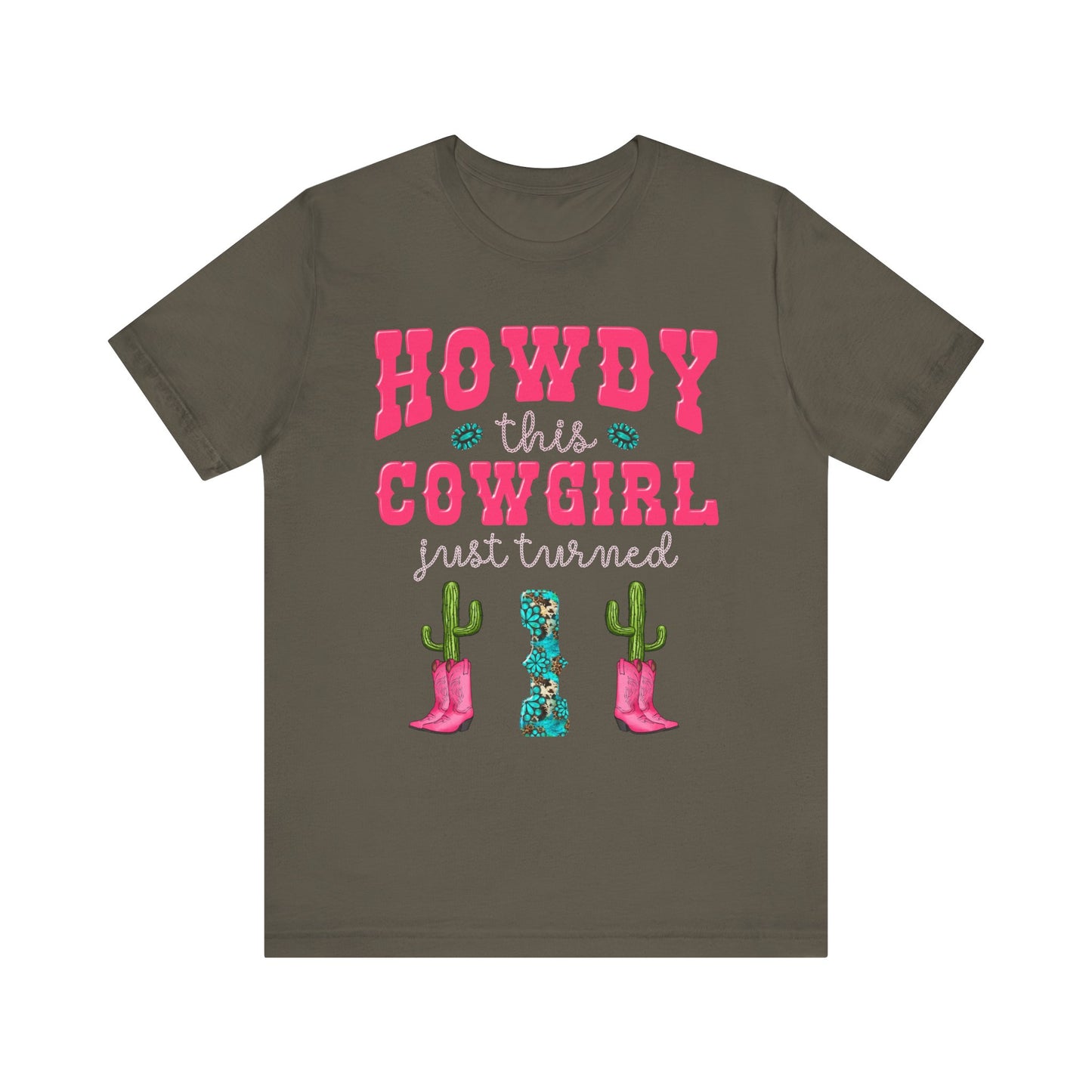 Howdy This Cowgirl Just Turned 1 Shirt – Western First Birthday Girl Rodeo Party Tee