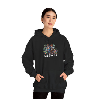 Meowdy Partner Cat Hoodie – Western Cowboy Cactus Desert Kitties Pullover