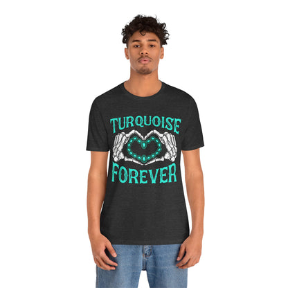 Western Turquoise Forever Shirt – Gemstone Skeleton Hand Heart Rodeo Tee