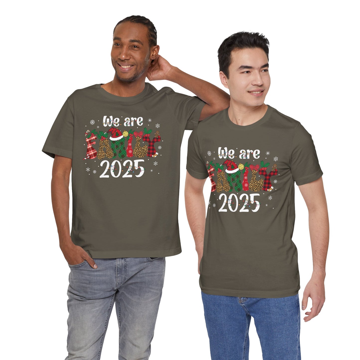 Retro Groovy We Are Family Christmas Shirt – Funky Reindeer Matching Holiday Tee