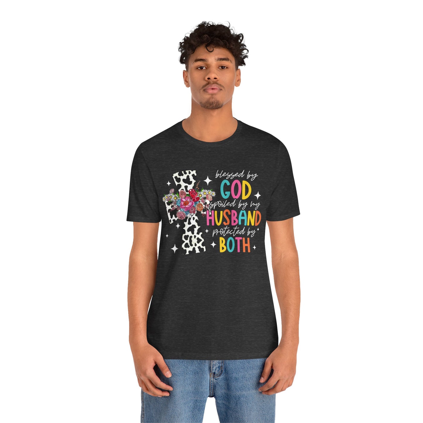 Blessed and Protected Shirt – Christian Floral Cross Leopard Print Bold Faith Tee