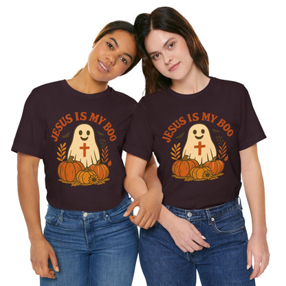 Jesus Is My Boo Shirt – Cute Christian Ghost Pumpkin Halloween Faith Tee