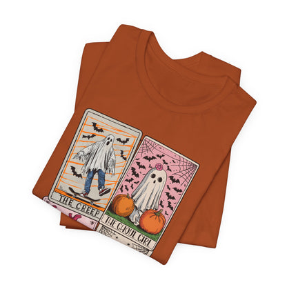 Halloween Tarot Card Ghost Shirt – The Creep, The Ghoul Girl, The Floaty Tee