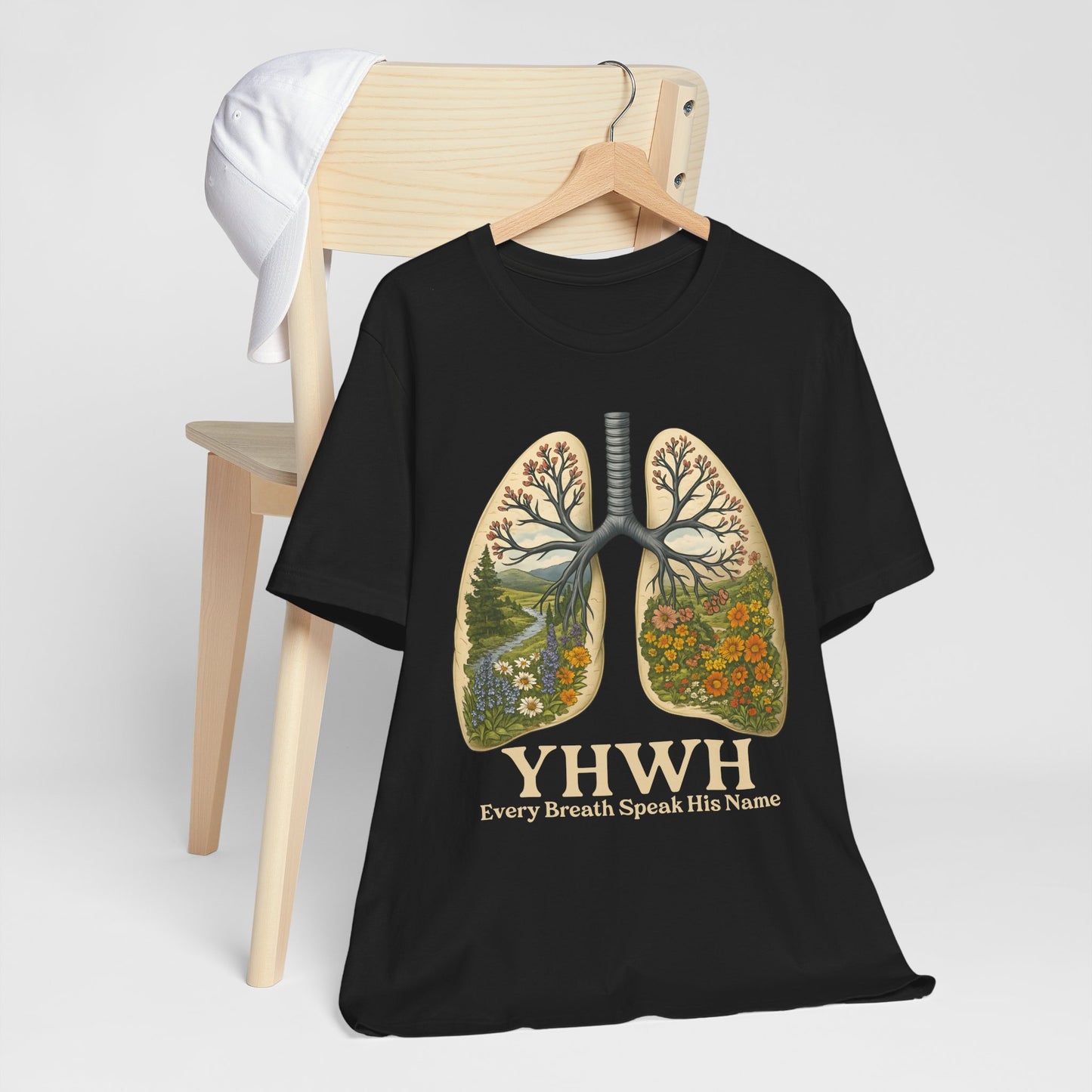 YHWH Every Breath Speaks His Name Shirt – Christian Forest Lungs Tee