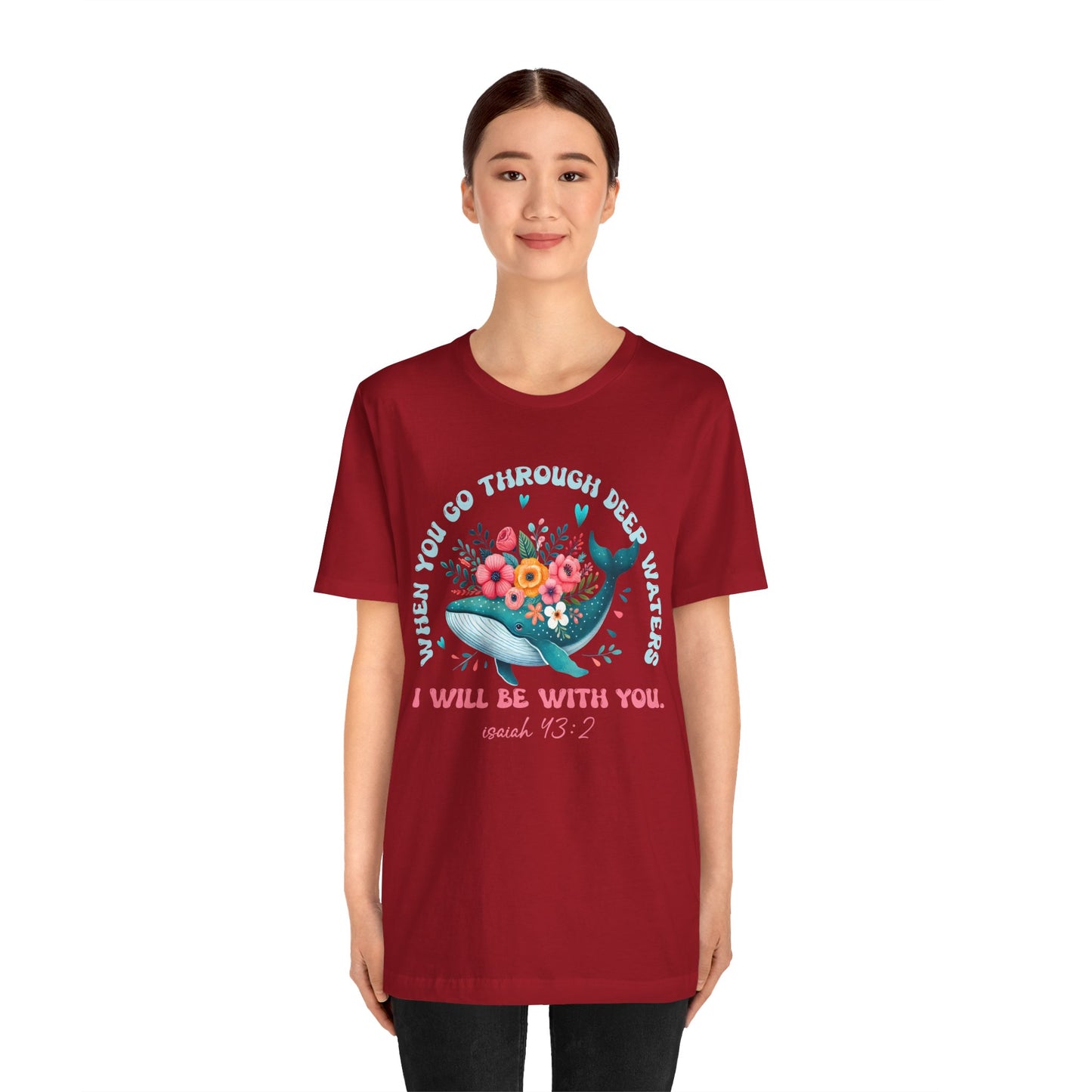 When You Go Through Deep Waters Shirt – Isaiah 43:2 Groovy Christian Faith Tee