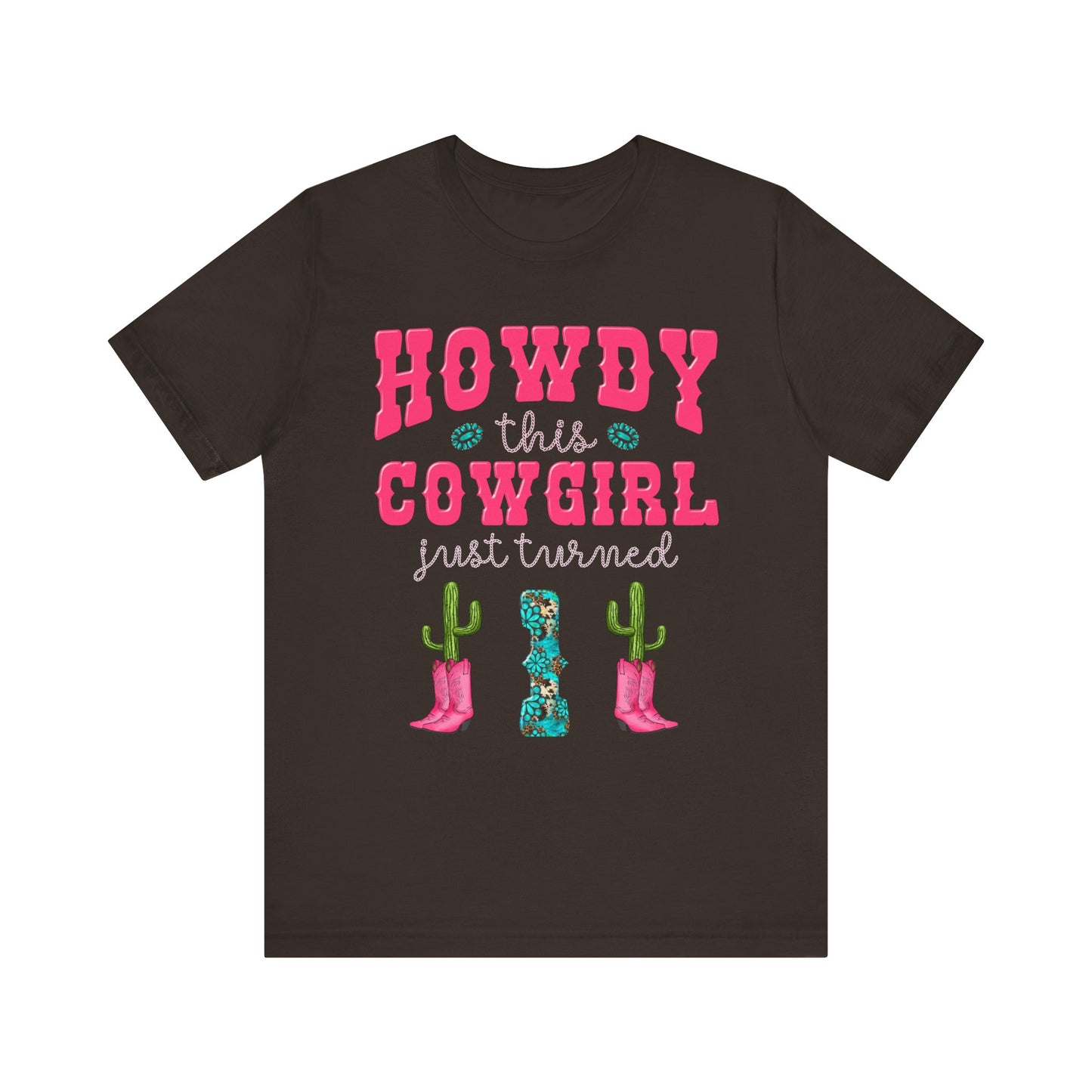 Howdy This Cowgirl Just Turned 1 Shirt – Western First Birthday Girl Rodeo Party Tee