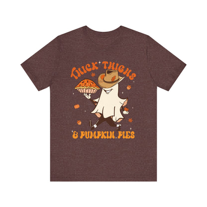 Thick Thighs Pumpkin Pies Shirt – Funny Howdy Ghost Western Halloween Tee
