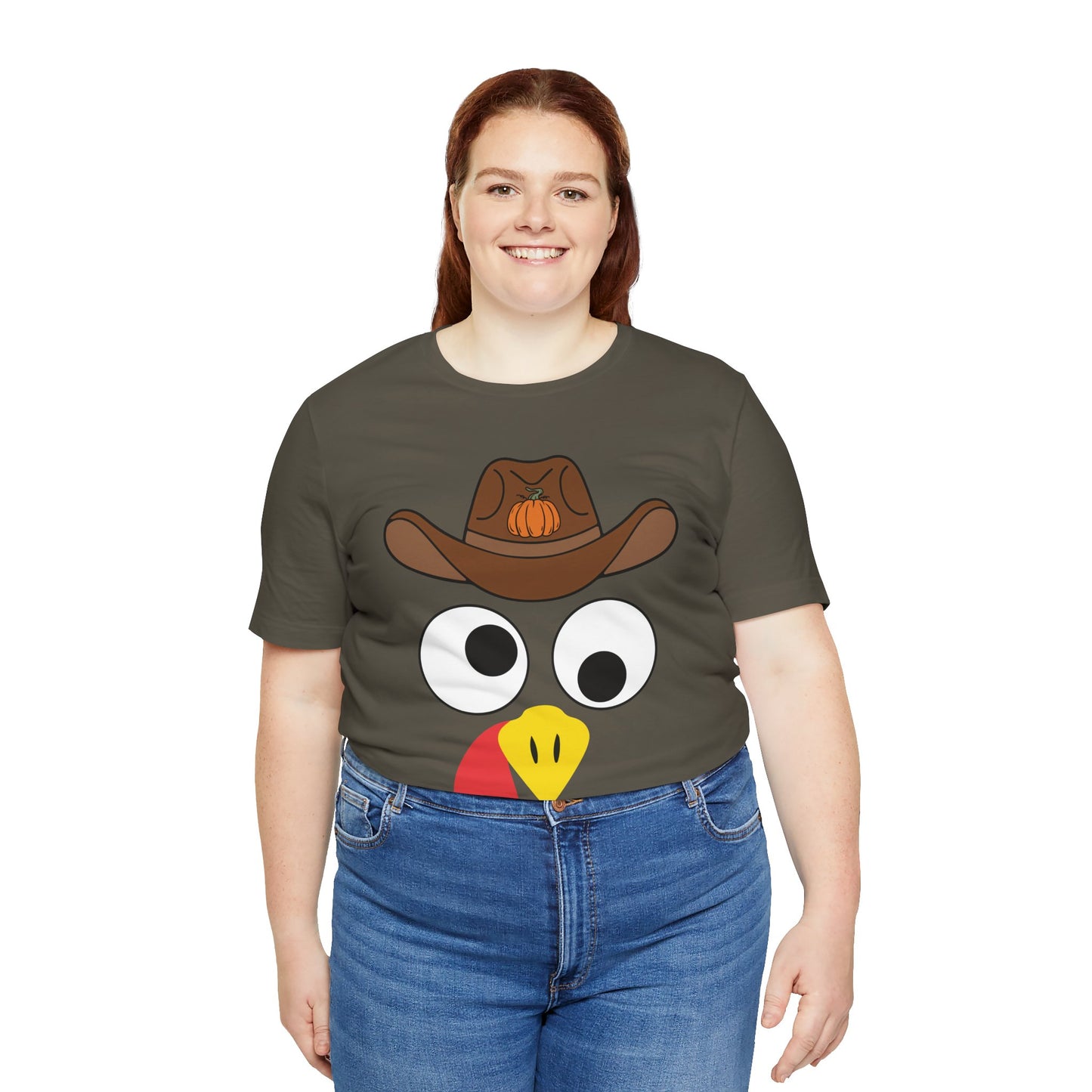 Thanksgiving Couples Turkey Face Shirt – Funny Cowboy & Cowgirl Matching Tee