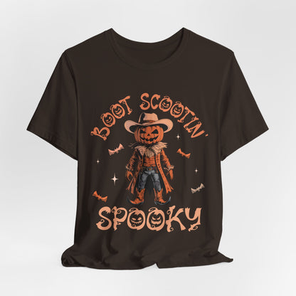 Boot Scootin’ Spooky Shirt – Funny Cowboy Pumpkin Head Western Halloween Tee