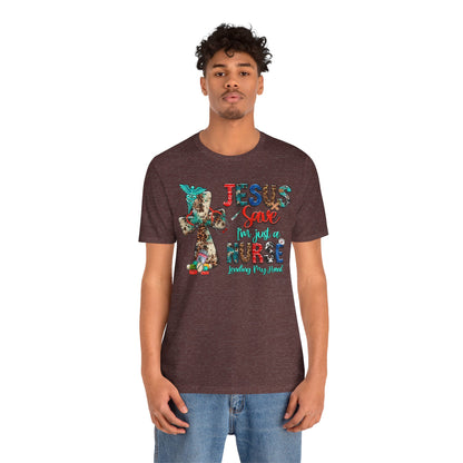 Jesus Save I’m Just a Nurse Shirt – Christian Leopard Print Western Faith Nurse Tee