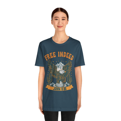 Free Indeed Shirt – Vintage John 8:36 Christian Eagle Bible Prayer Tee