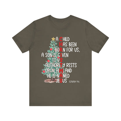 Christmas Jesus Mighty God Shirt – Isaiah 9:6 Christian Bible Verse Holiday Tee