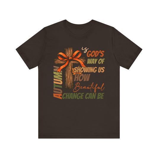 Autumn Is God’s Way Shirt – Coquette Bow Christian Cross Fall Thanksgiving Tee