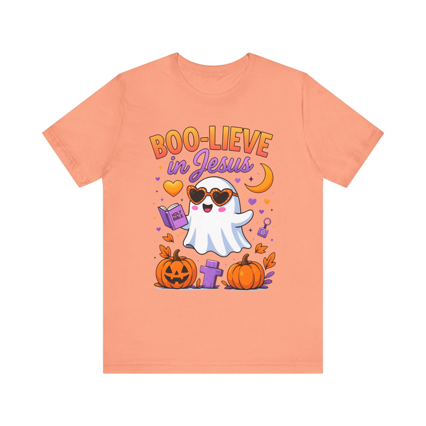 Boo-lieve in Jesus Shirt – Pastel Ghost Funny Christian Halloween Faith Tee