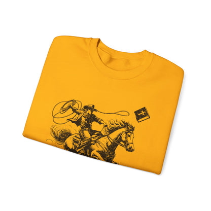 Retro Cowboy Riding Horse Sweatshirt – Christian Scripture Western Rodeo Pullover