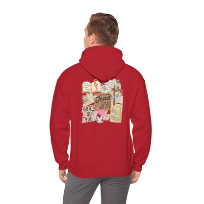Jesus Paid It All Hoodie – Christian Collage Scrapbook Bible Verse Pullover