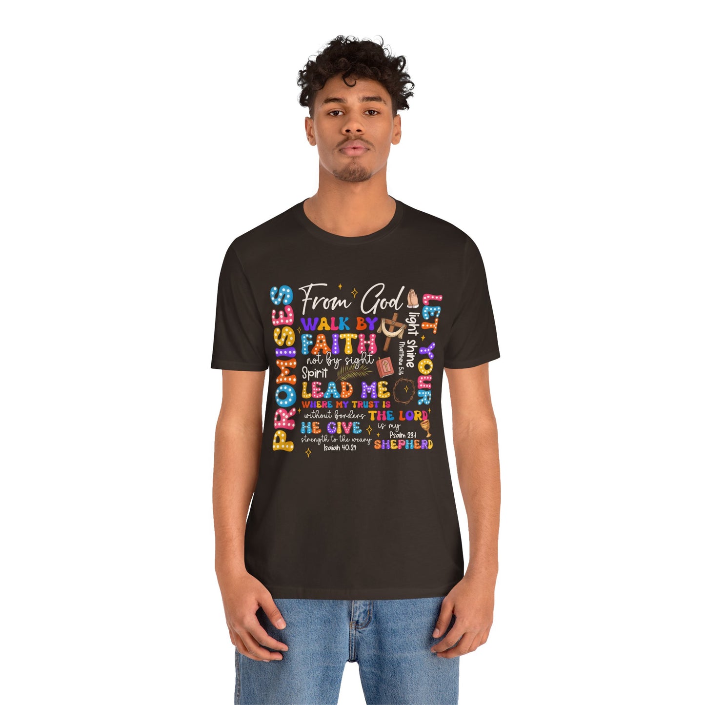 Walk by Faith Not by Sight Shirt – Christian 2 Corinthians 5:7 Groovy Scripture Tee