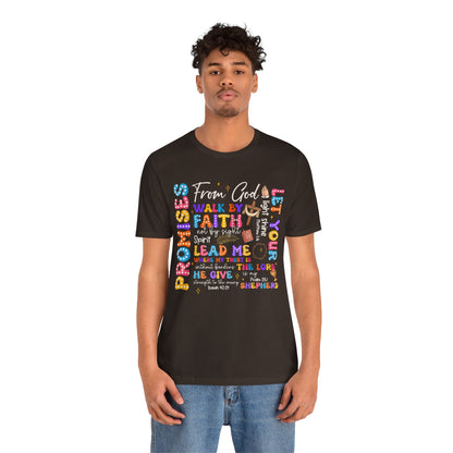 Walk by Faith Not by Sight Shirt – Christian 2 Corinthians 5:7 Groovy Scripture Tee