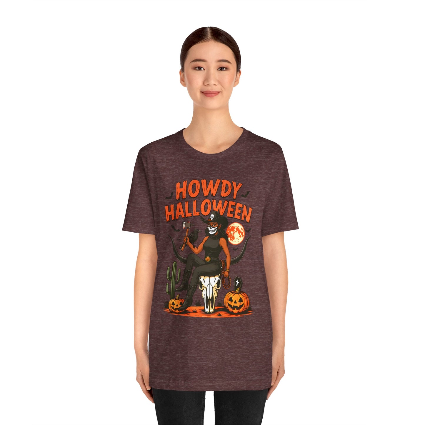 Howdy Halloween Shirt – Skeleton Cowgirl Western Fall Rodeo Tee