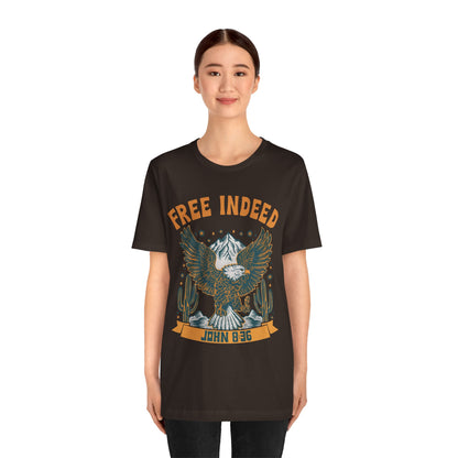 Free Indeed Shirt – Vintage John 8:36 Christian Eagle Bible Prayer Tee