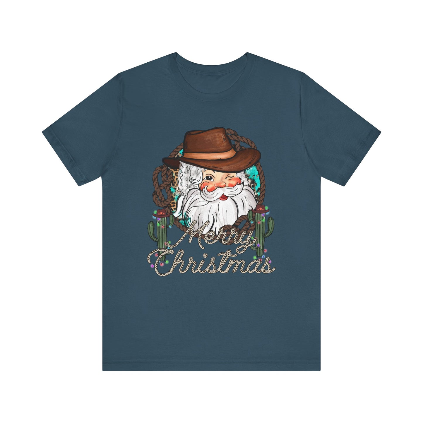 Merry Christmas Howdy Santa Shirt – Retro Western Cowboy Funny Holiday Pajama Tee