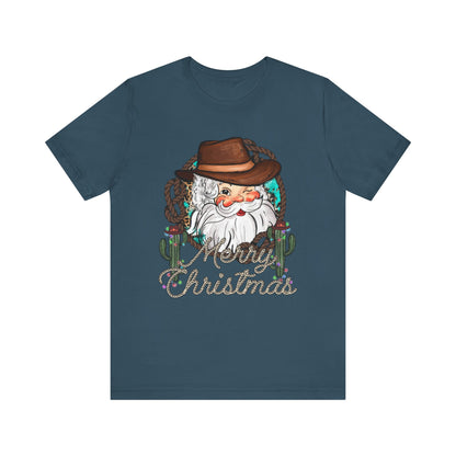 Merry Christmas Howdy Santa Shirt – Retro Western Cowboy Funny Holiday Pajama Tee