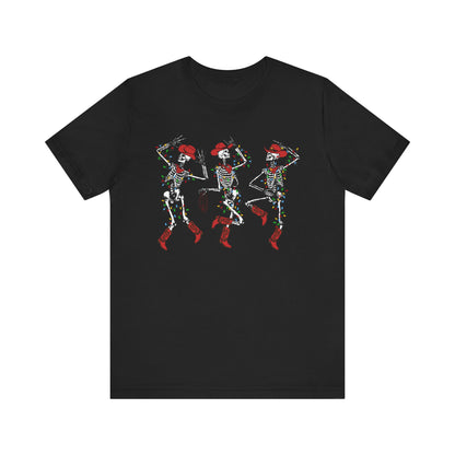 Spooky Christmas Skeleton Shirt – Funny Dancing Cowboy Western Holiday Tee