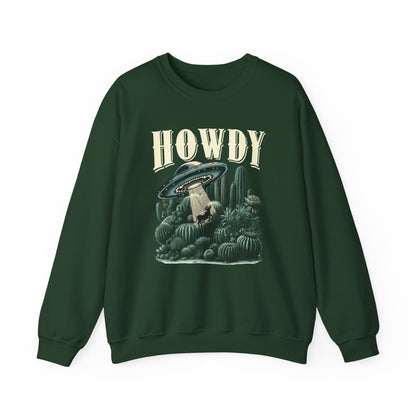Howdy Cow Abduction Sweatshirt – Western UFO Rodeo Cactus Texas Pullover