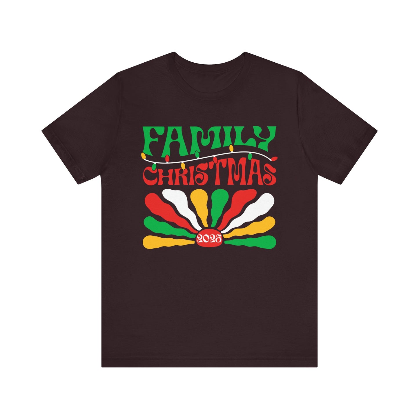 Family Christmas 2025 Shirt – Retro Groovy Matching Holiday Sunburst Tee