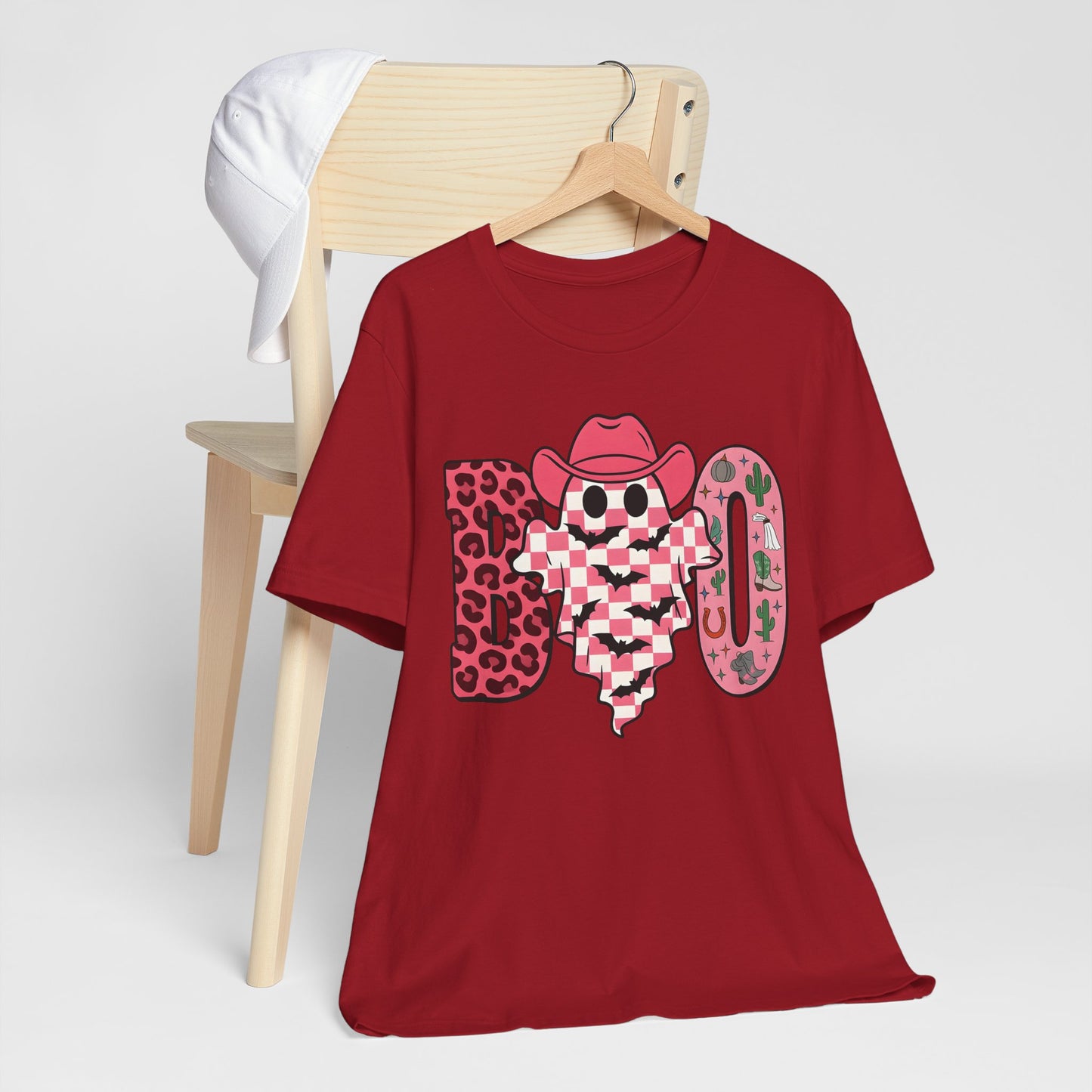 Pink BOO Shirt – Western Ghost Cowgirl Hat Halloween Tee
