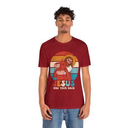 Hey Devil Jesus Has Your Back T-Shirt, Funny Christian Retro Halloween Tee
