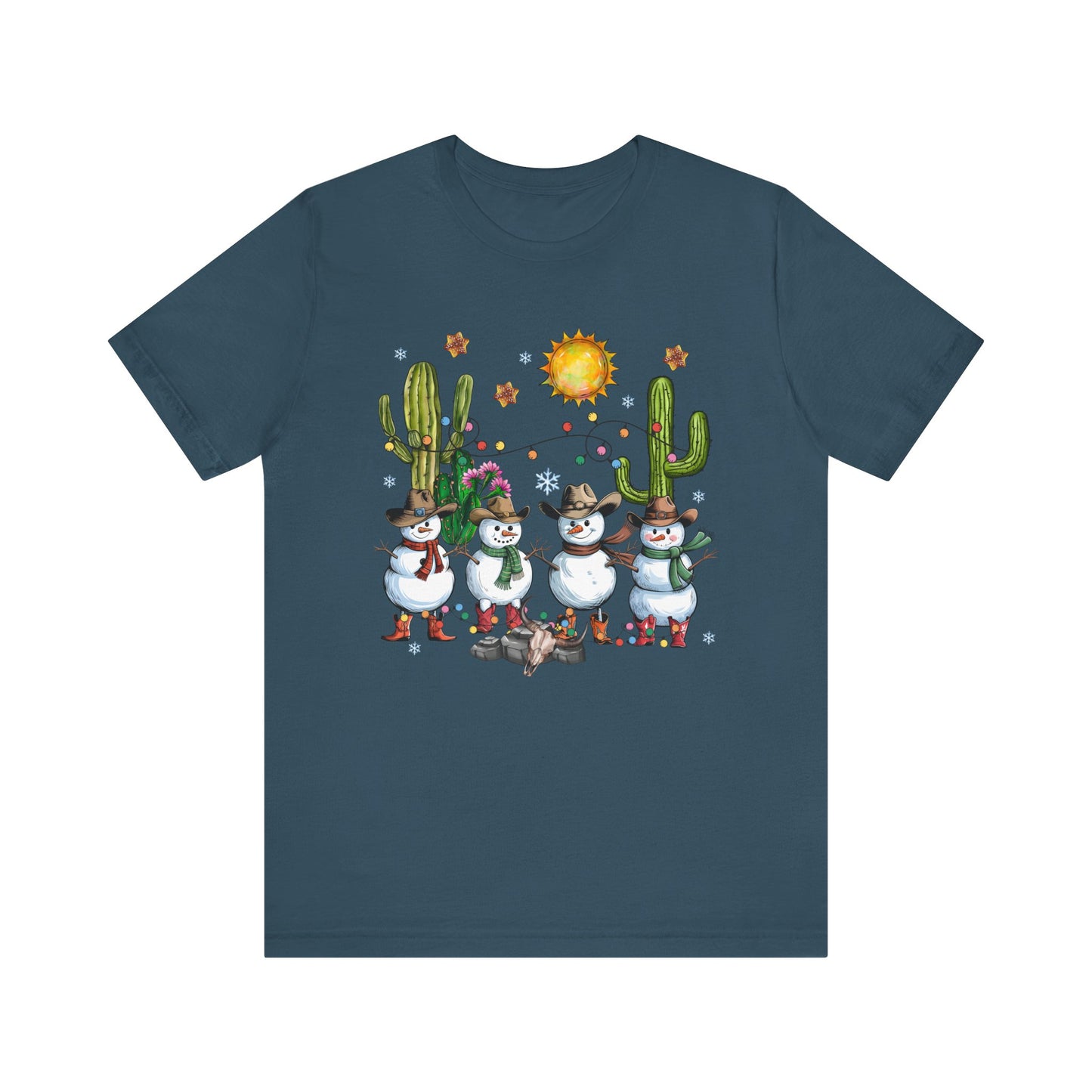 Snowman Cowboy Christmas Shirt – Western Howdy Holiday Tee for Kids & Boys