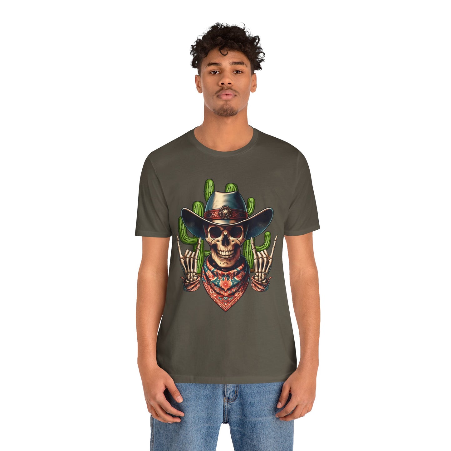 Skeleton Cowboy Howdy Shirt – Rock Hand Skull Western Rodeo Texas Tee