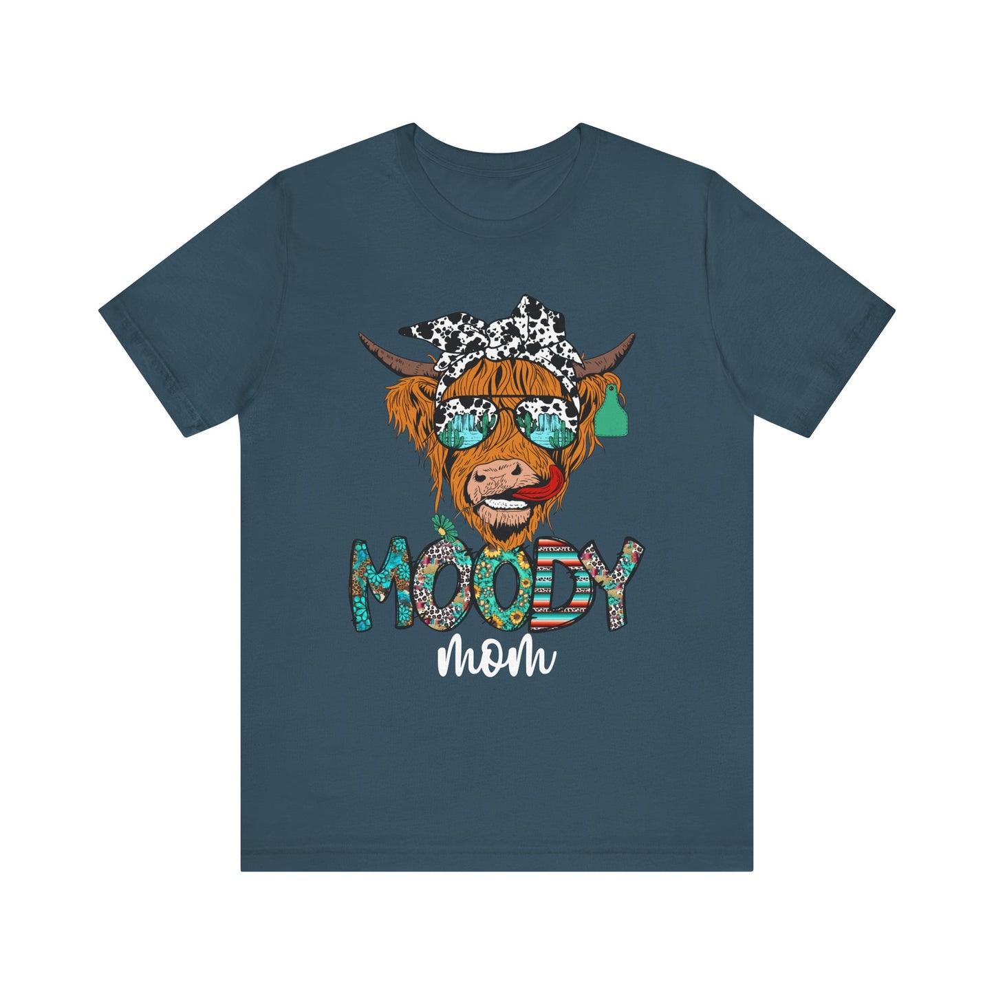 Western Moody Mom Shirt – Highland Cow Sunglasses Country Life Ranch Vibe Tee