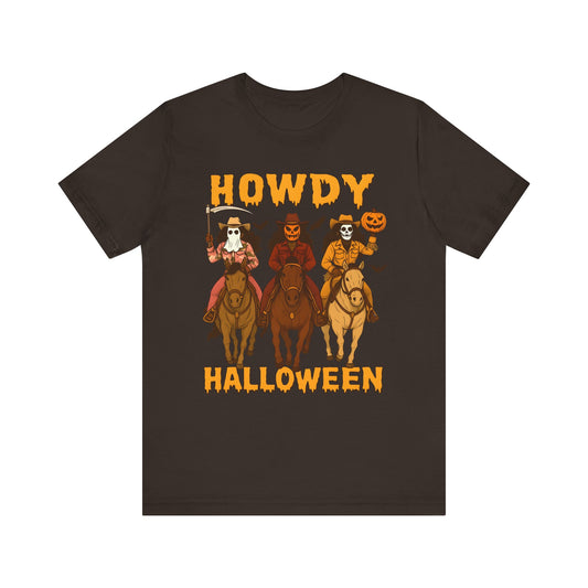 Howdy Halloween Shirt – Spooky Western Skeleton Cowboy Riders Tee, Funny Rodeo Fall Outfit