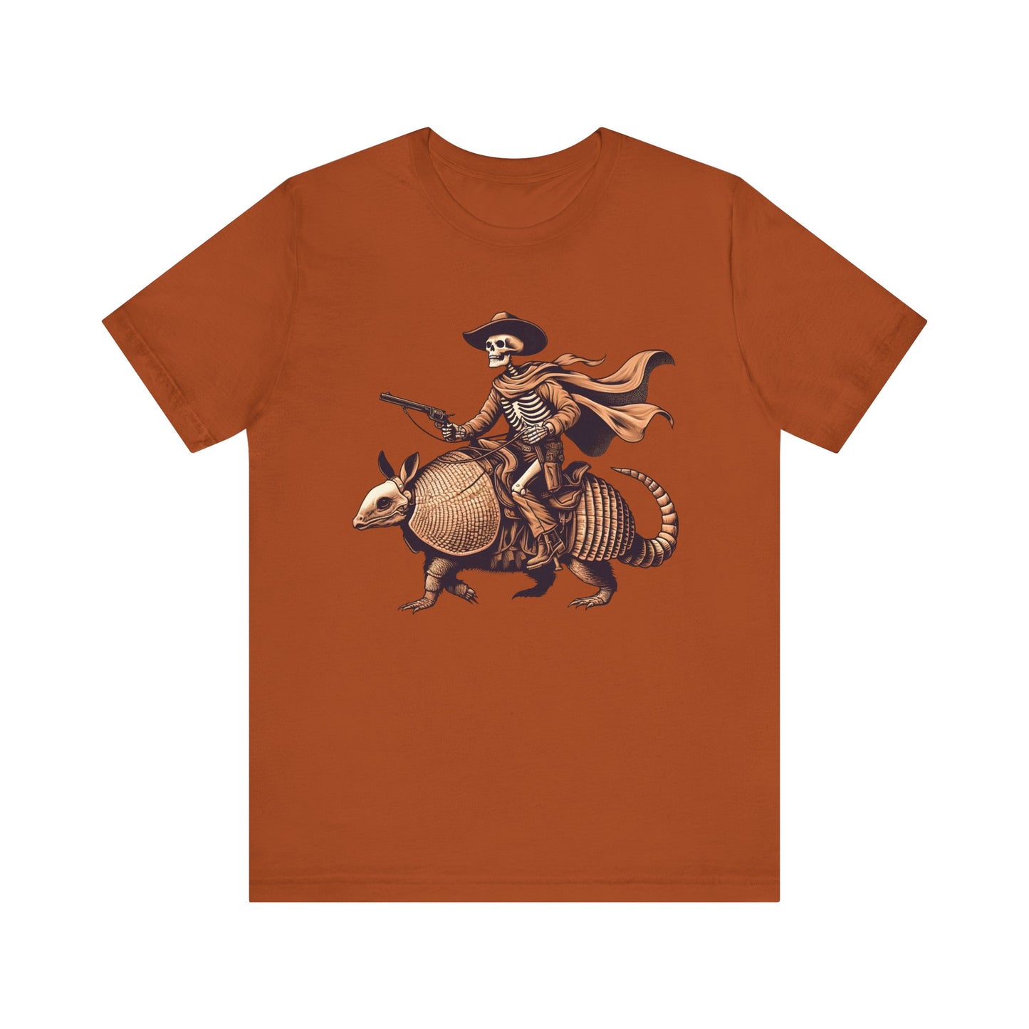 Cowboy Skeleton Riding Armadillo Shirt – Howdy Western Texas Rodeo Tee