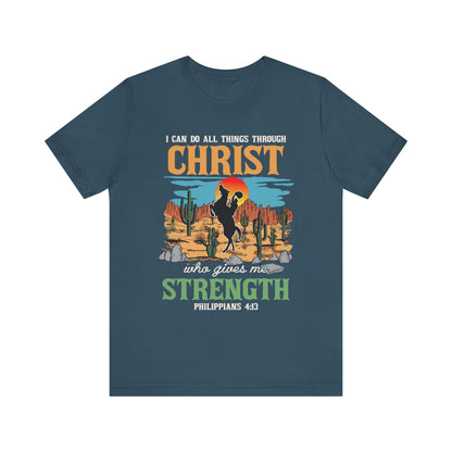 I Can Do All Things Through Christ Shirt – Western Rodeo Christian Tee