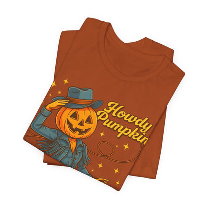 Howdy Pumpkin Shirt Cute Cowgirl Halloween Tee Western Fall Outfit for Women