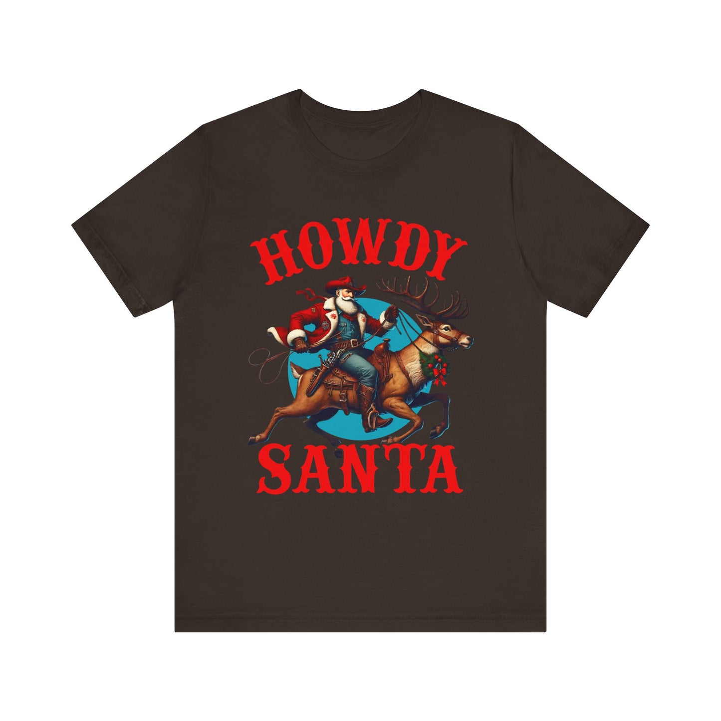 Howdy Santa Shirt – Funny Western Cowboy Riding Reindeer Christmas Rodeo Tee