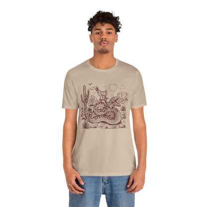 Cowboy Mouse Riding Rattlesnake Shirt – Funny Wild West Rodeo Tee