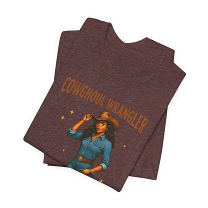 Cowghoul Wrangler Shirt Western Cowgirl Cowboy Ghost Halloween Tee, Spooky Rodeo Fall Outfit